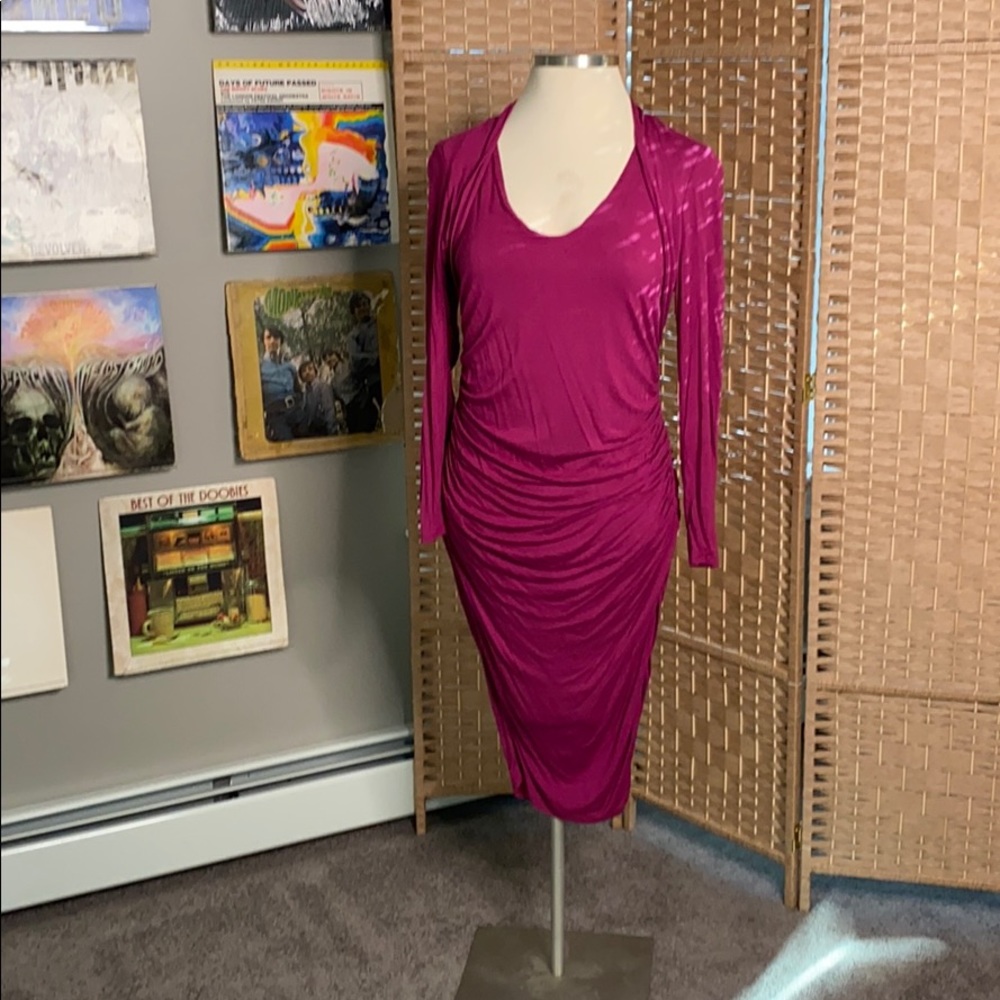 Venus ruched below the knee dress